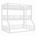thumbnail image 6 of Luckynote Twin over Twin over Full Bunk Bed, Metal Triple Bunk Bed with Bed Guard, Heavy Duty, White, 6 of 10