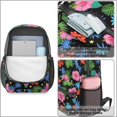thumbnail image 4 of Pioneer Flower Floral Print Pattern 17" School Backpacks for Teens,Waterproof Oxford Fabric,S-Shape Padded Straps for School,Travel,Hiking,Camping, 4 of 5