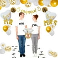 thumbnail image 2 of Gold Engagement Party Decorations, Gold Engaged Banner, MR and MRS Balloons , Giant Ring, Heart Balloons, Gold Latex Confetti Balloons for Engagement Bachelorette and Bridal Shower Decorations, 2 of 4