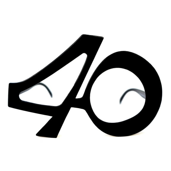 40th Birthday Glasses Anniversary Party Favor Eyeglasses Black Number Frame Adult Teen 40 Years 40s Theme Celebration Decoration Novelty