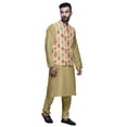 thumbnail image 2 of Atasi Ethnic Dupion Silk Kurta Pyajama Set With Printed Nehru Jacket For Mens, 2 of 3