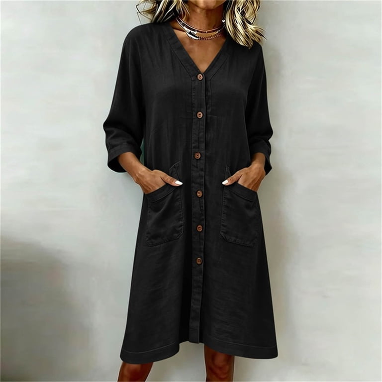midi black gauze dress pockets Ocean+Main | Black Gauze Dress with Pockets