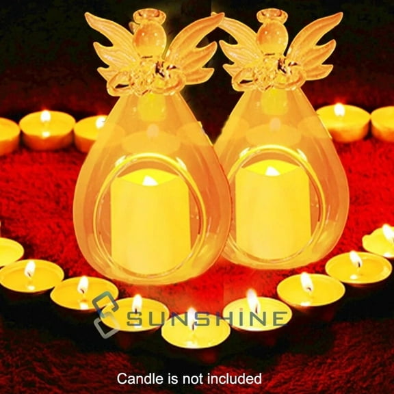 Angel Glass Tea Light Candle Holder Home Party Decor Candlestick Storage Holders