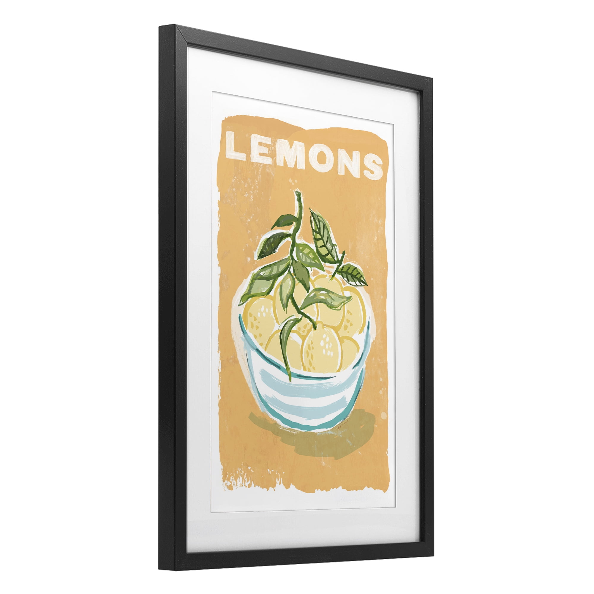 Stupell Industries Lemon Twist Motif Black Framed Print Under Glass, design by Chad Barrett