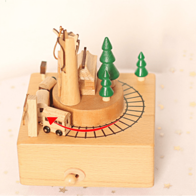 Christmas Music Box, Wooden Music Box Girl Musical Box for Birthday Wedding Christmas, Train 2