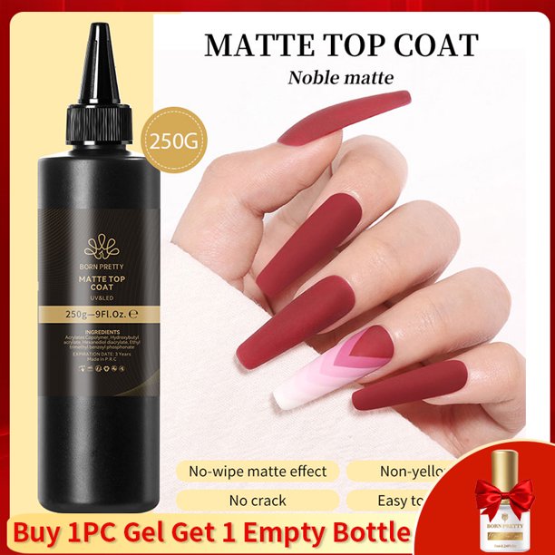 BORN PRETTY 250g Super Top Coat Gel Esmalte Base Gel Mate Top Coat Barniz semipermanente Soak Off Nail Art Gel funcional