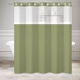 thumbnail image 5 of Lfeey No Hook Shower Curtain with Snap Fabric Liner Set, Waterproof Double-Layer Sheer Top, Green, 71" W x 71" L, 5 of 5