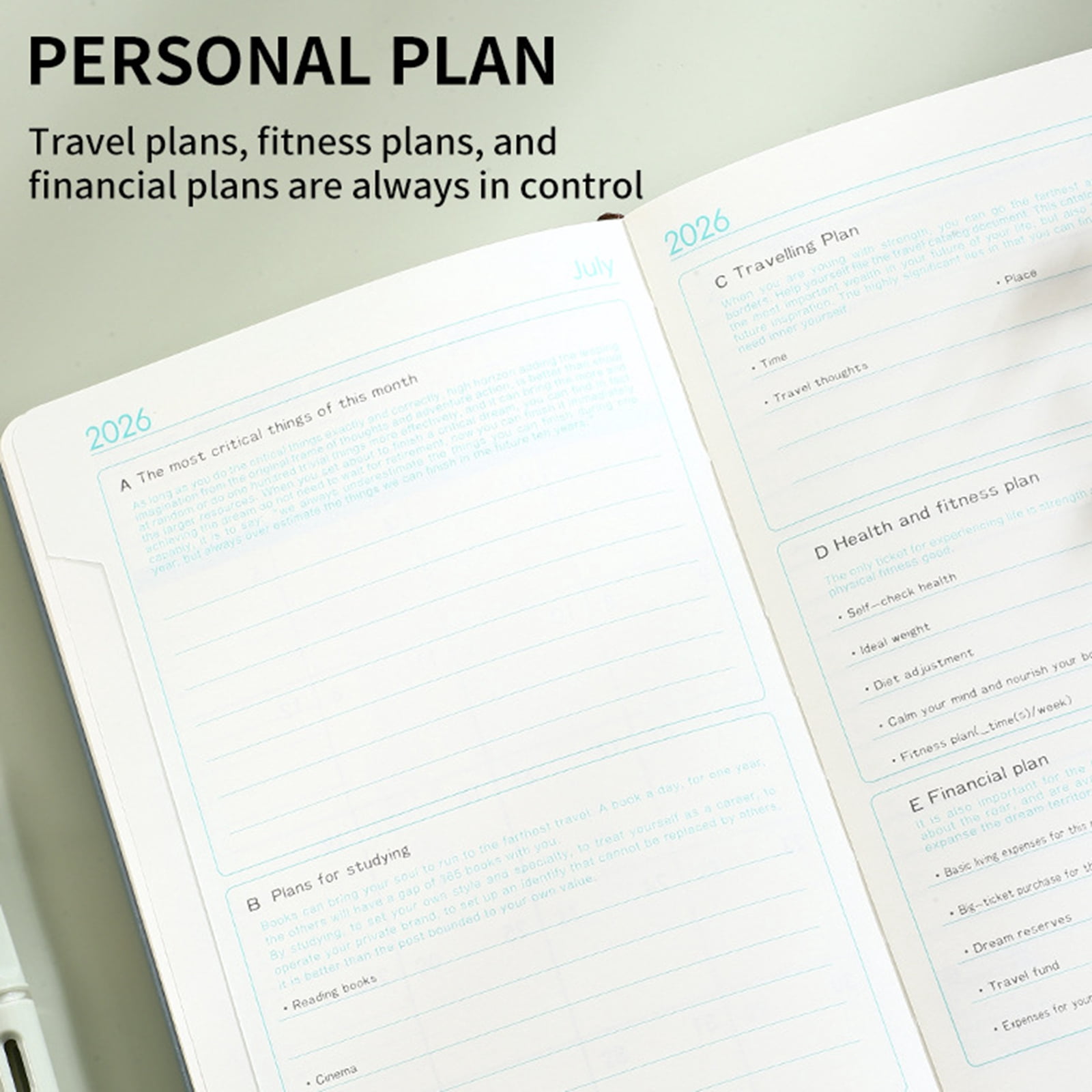 Bxaolu Planner 2026-2027, Daily and Monthly Calendar Planner Book with Pen Holder, Spiral Schedule Agenda A5 Notebook for Home, Office, Work(Black)