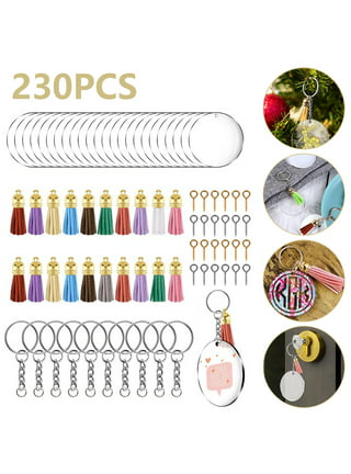 48 Pieces Acrylic Keychain Blanks Set Including Clear Circle Keychains  Blank & Key Rings & Tassels & Jump Chain for Vinyl Crafting DIY Crafts  Projects