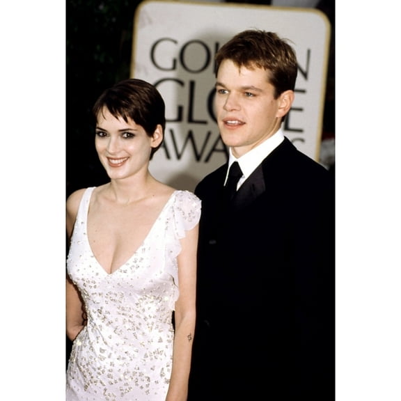 Winona Ryder, Matt Damon At The Golden Globe Awards, January, 2000 Celebrity (16 x 20)