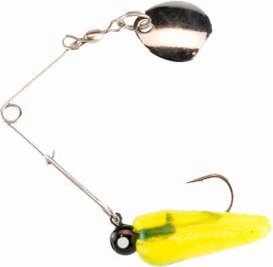 (2 pack) Johnson Original Beetle Spin Fishing Lure, Fluorescent Chartreuse, 1.1 in