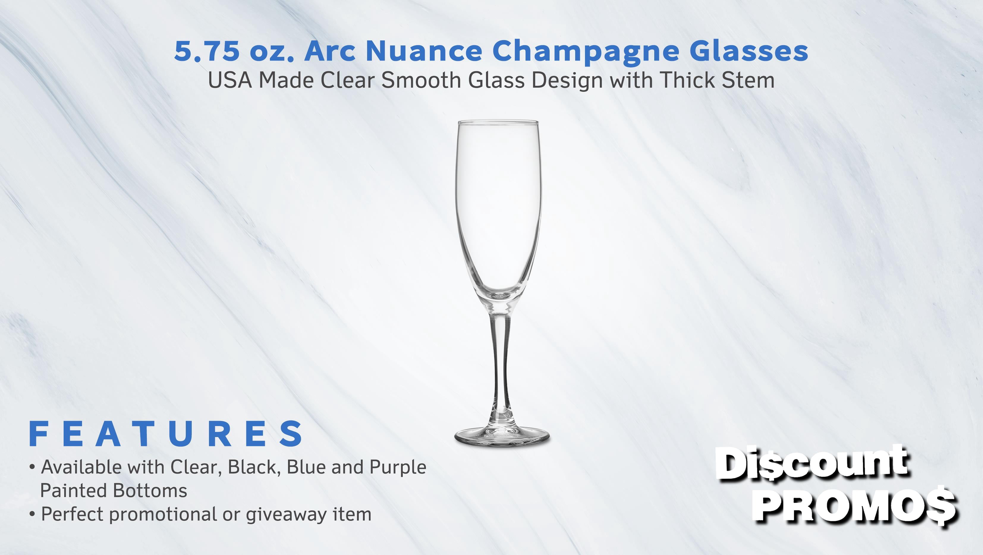 Nuance Champagne Flutes by ARC 5.75 oz. Set of 10, Bulk Pack - Perfect for Hotel, Bar, Restaurant or Lounge - Clear