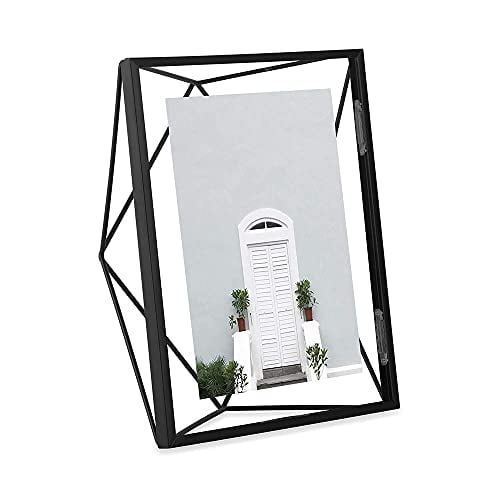 Prisma Picture Frame, 5x7 Photo Display for Desk or Wall, Black