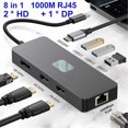 thumbnail image 3 of Station d'Accueil Huit en 1 DP 2HDMI-compatible 4K60Hz 1000M Ethernet, 3 of 5
