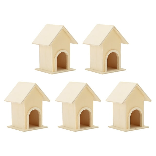 Casa de Pájaros de Madera, Bricolaje Estancado 5pcs Jardín de Pájaros Casa de Madera Con Salida para la Decoración del Patio de Jardín para Gorriones Piná Azul Pájaro