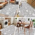thumbnail image 3 of Grey Wildflowers Area Rug 3x5 FT, Non Slip Entryway Bedside Carpet, Farmhouse Floral Botanical Leaves Washable Soft Floor Carpet Indoor Mat Non-Shedding Throw Rug for Dorm Kitchen Home Office, 3 of 4