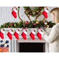 thumbnail image 2 of y Christmas Mini Stockings, 10 Pack 6 inchesRed Xmas Classic Stocking with Plush Cuff, Gift Card Silverware Holders, Small Rustic Red Xmas Tree Decorations Set Red, 2 of 5