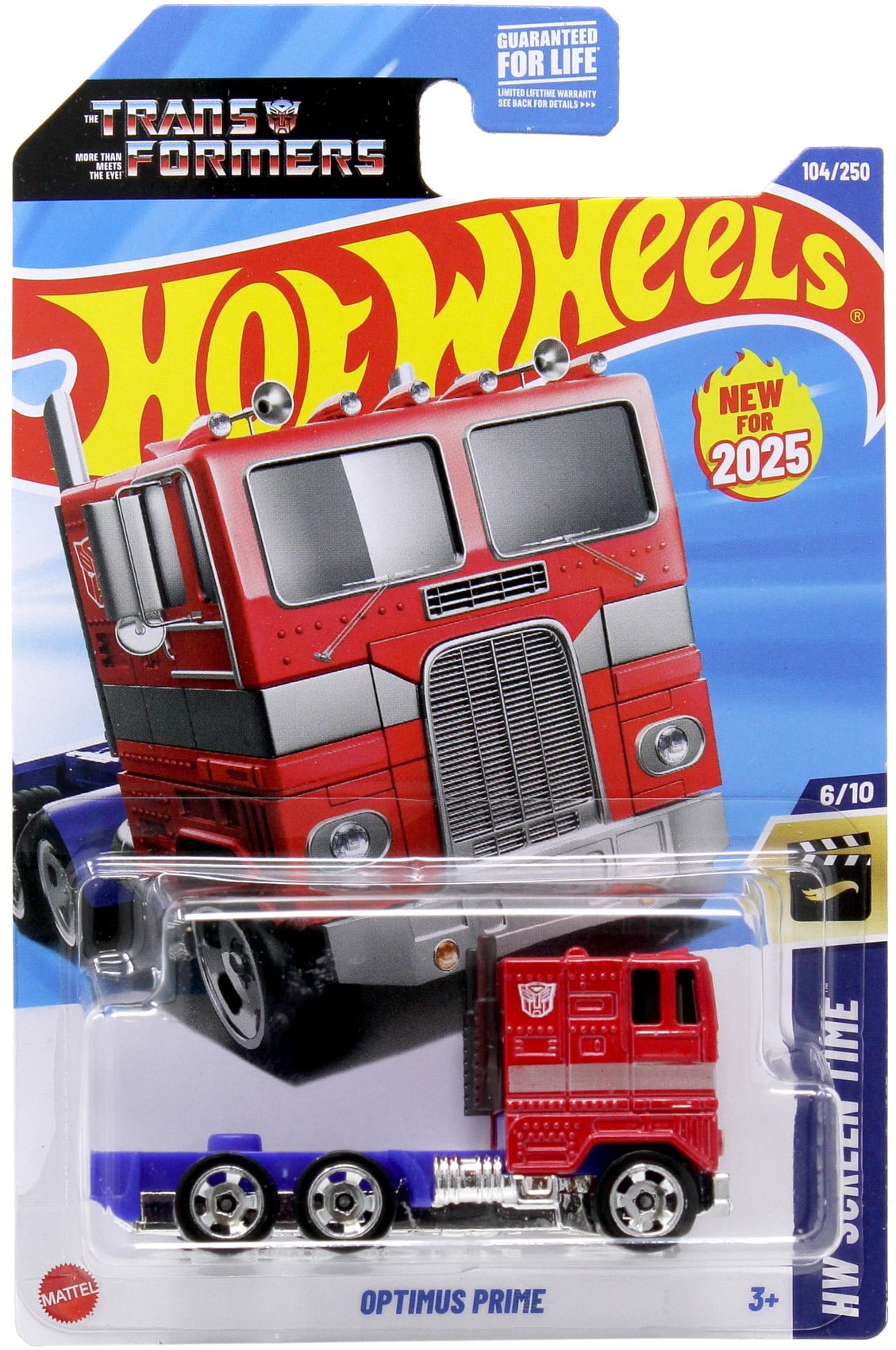 Mattel Hot Wheels Optimus Prime Die Cast Car, 1/64 Scale