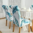thumbnail image 4 of Chair Covers for Dining Chairs Set of 6,Blue Floral Stretch Dining Room Chair Cover Kitchen Parsons Chair Slipcovers (Pack of 6, Blue+Floral), 4 of 6