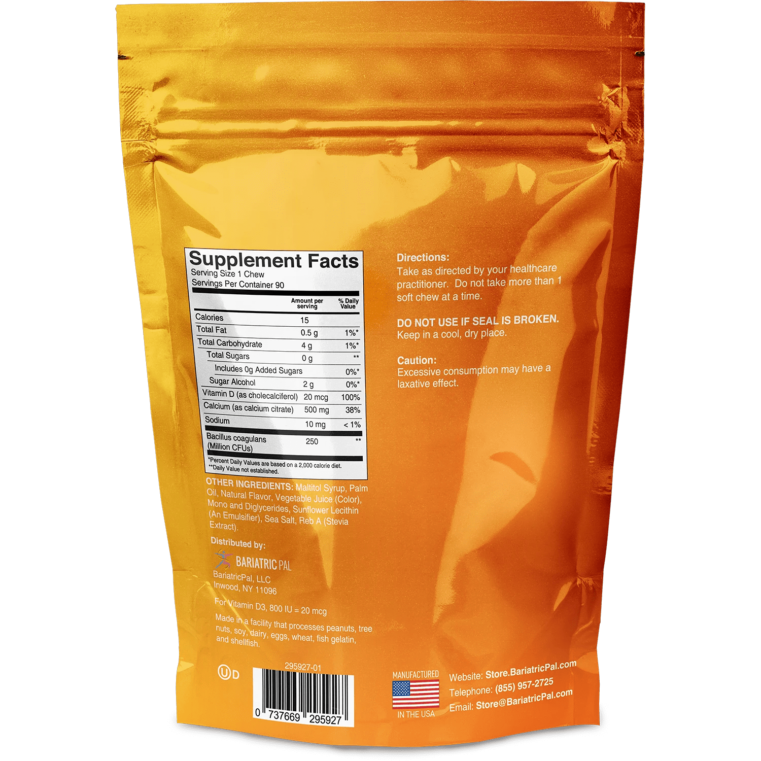BariatricPal Sugar-Free Calcium Citrate Soft Chews 500mg with Probiotics - Variety Pack