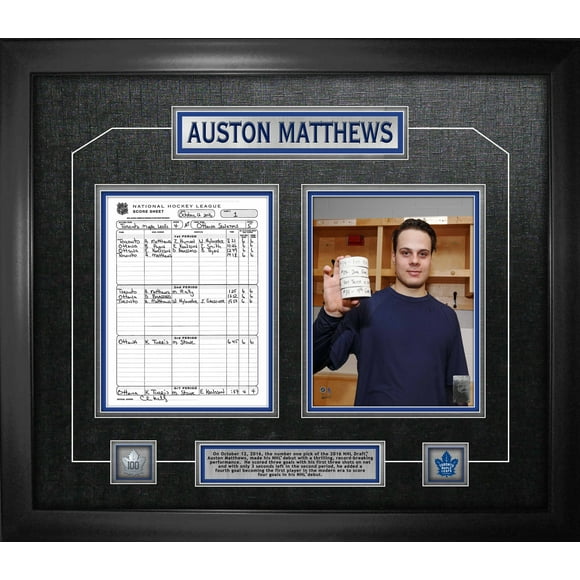 Auston Matthews Toronto Maple Leafs Framed Four Goal First Game Scoresheet Collage