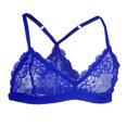 thumbnail image 2 of Hombres Sissy de Encaje Suave Inalámbrico Tops Crossdress Ropa Interior - Azul, Única Sunnimix Sujetador de encaje para hombre, 2 of 7