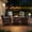 7PCS-Swivel Chairs & Side Tables & Square Wicker Fire Pit, variant on Opohoro 10 Person Outdoor Conversation Set with 41" Wicker Fire Pit Table, Brown Rattan Sofa Set with 4 Swivel Rocker Chairs and End Tables, Beige for Patio Backyard