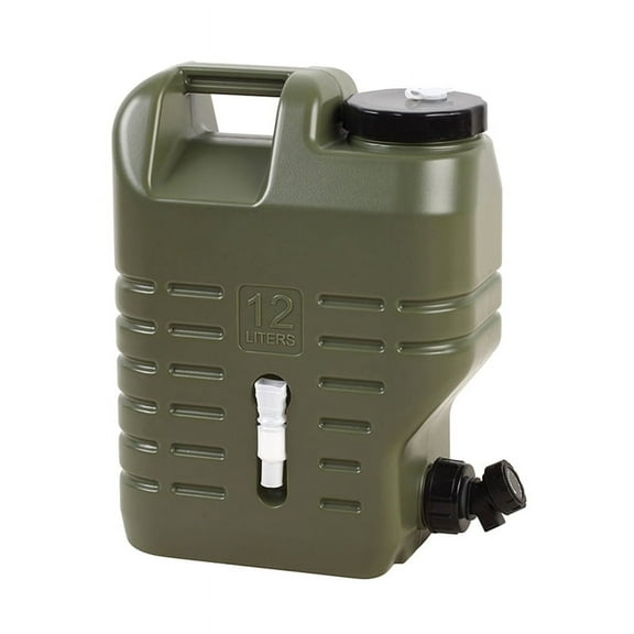 Portable 12L Water Jug with Spigot, Army Green