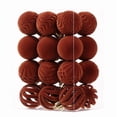 thumbnail image 2 of 24Pcs Christmas Decorations Velvet Ornaments for Christmas Tree Flocked Christmas Ornaments Shatterproof Hanging Ball Set for Xmas Winter Holiday Decorations, 2 of 9