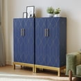 thumbnail image 5 of HLR 45" Kitchen Pantry Cabinet with Doors and Adjustable Shelves, Food Storage for Dining Room, Navy Blue, 5 of 11