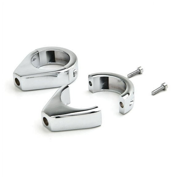 Krator Chrome Turn Signal Fork Clamp Kit 41mm Compatible with Harley Davidson 125 175 250 350 750 1000