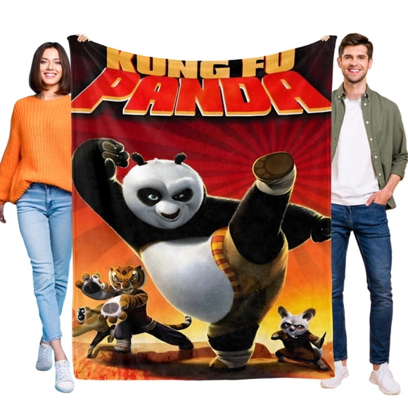 Kung Fu Panda anti-pilling, suave, ligera, esponjosa y acogedora de lujo para hogar y cocina – Perfecta para niños y adultos,50X70cm
