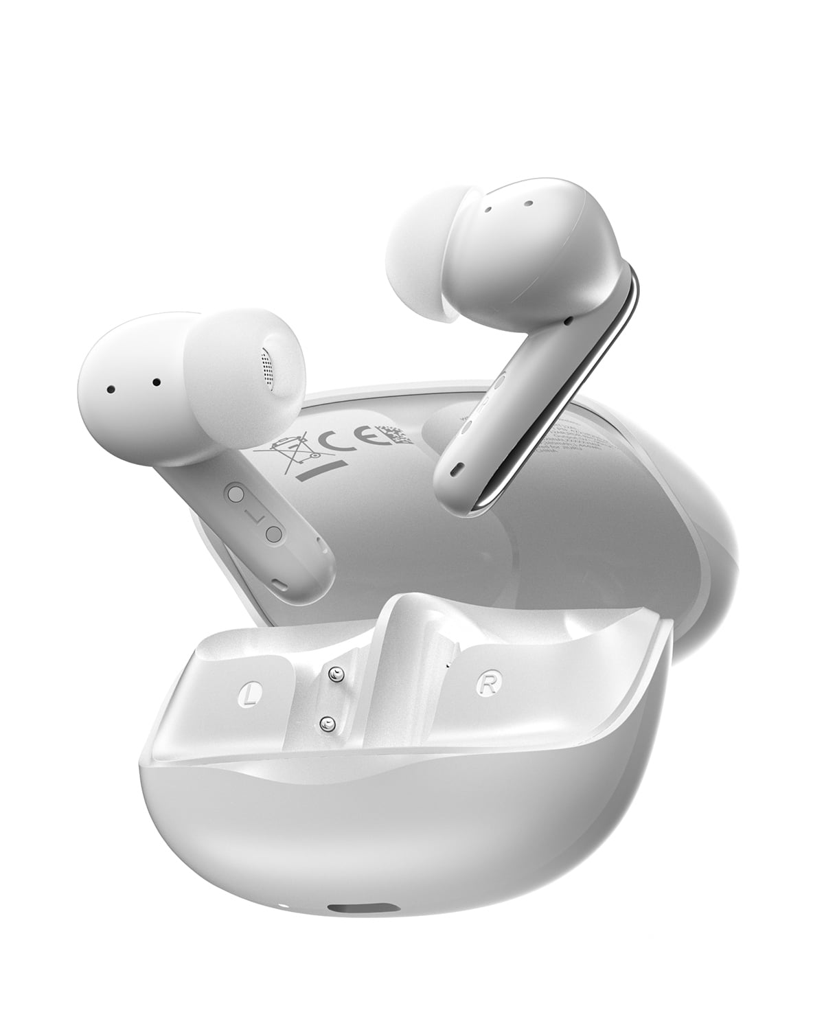 Wireless Earbuds, ANC 5.4 Bluetooth Headphones,in Ear with 6 Noise Cancelling Mic,Stereo Deep Bass,Game Wireless Earphones,White