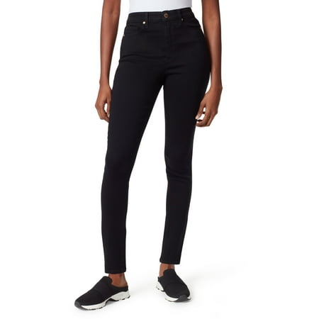 Anne Klein Women's Denim And Sport Leo High Rise Skinny Jeans Black Size 6