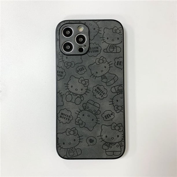 Funda de teléfono de dibujos animados de Hello Kitty rosa para niñas dulces para iPhone 14 13 12 11 Pro Max Xr Xs Mini 7 8 14 Plus, bonita funda suave Fivean LED