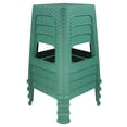 thumbnail image 1 of Banco tipo Rattan Cuadrado Bergmann Bali 4 Bancos de plástico apilables Color Verde, 1 of 3