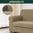 thumbnail image 4 of CHUN YI Stretch 2-Piece Checks Sofa Cover with Cushion Cover Slipcover, 4 of 6