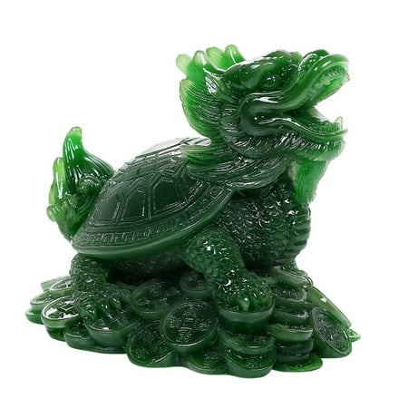 - Ebros Acrylic Jade Green Resin Feng Shui Celestial Dragon Turtle Statue Talisman Lucky Tortoise Figurine Sculpture Decorative Charm