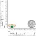thumbnail image 6 of Gem Stone King 18K Yellow Gold Plated Silver 3-Stone Ring Nano Emerald Moissanite (1.72 Cttw), 6 of 6