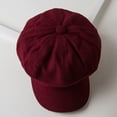thumbnail image 6 of LEKODE News Boy Hat Summer Beret Flat Cap Paperboy Hat Beret Hats for Women Wool Hats for Women Womens Newsboy Cap Wine One Size, 6 of 6