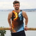 thumbnail image 6 of Pofeuu Red And Blue Fire Skull Warrior Print Men's Workout Tank Tops Sleeveless Muscle Gym Shirt Quick Dry-3X-Large, 6 of 7