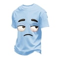 thumbnail image 5 of Dolkfu Blue Men'S Dress&nbsp;Shirts Novelty Short Sleeve Crew Neck Pull-On Tops Graphic Prints Funny Modern T-Shirts Sky Blue,L, 5 of 5