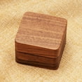thumbnail image 4 of XINQIHANG Square Solid Wood Double Ring Box Case for Wedding Ceremony Engagement Proposal,Wooden Ring Holder for 2 Rings (Black Inner), 4 of 6