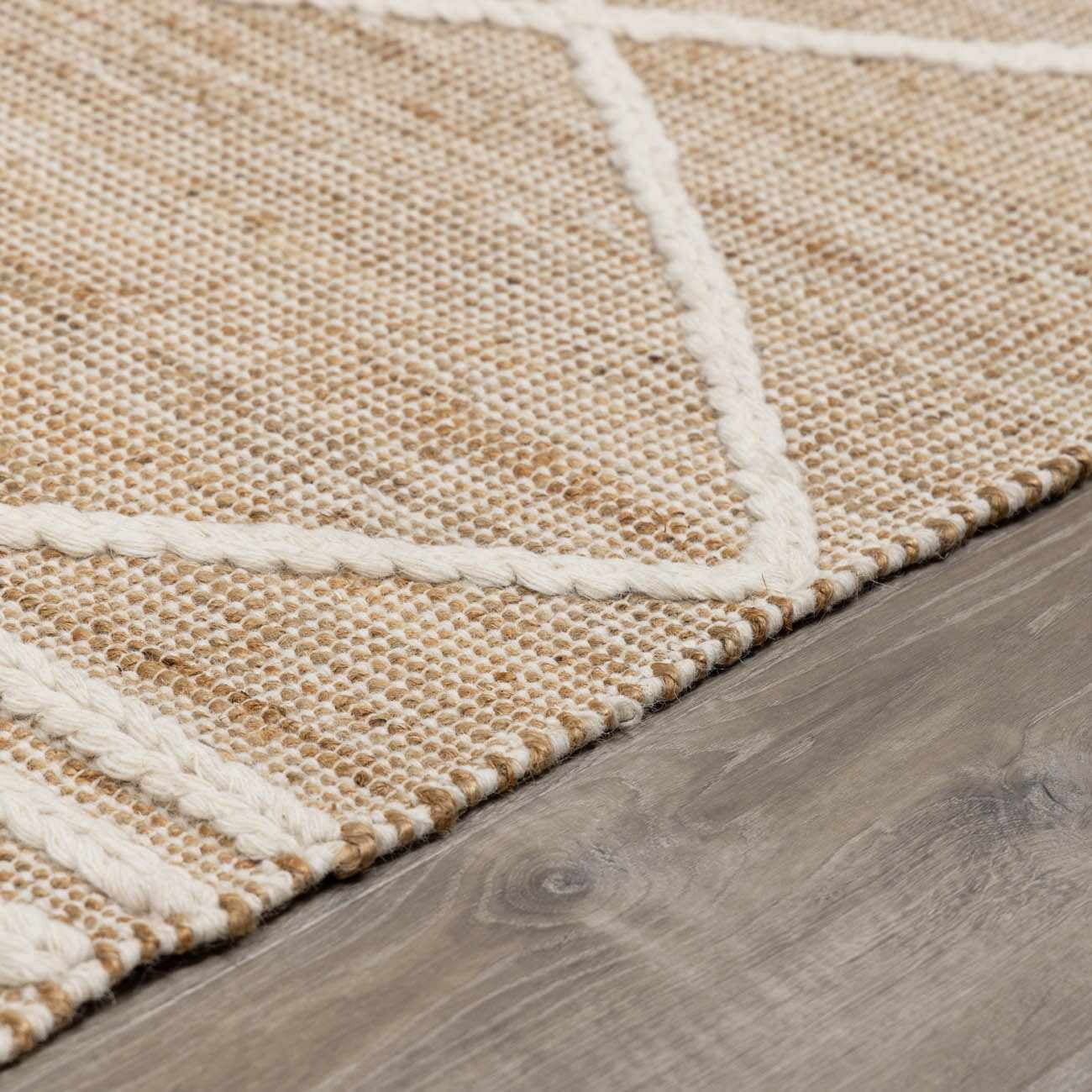 Hauteloom Gulnur Jute Hallway, Kitchen Runner Rug - Global - Beige - 2'6" x 8'
