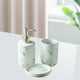thumbnail image 4 of Juego de accesorios de baño de cerámica con efecto mármol, dispensador de loción y jabonera. Blanco 3 piezas, 4 of 8