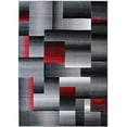 thumbnail image 2 of Handcraft Rugs Red Lava/Silver/Gray Abstract Geometric Modern Squares Pattern Area Rug 8 ft. by 10 ft., 2 of 8