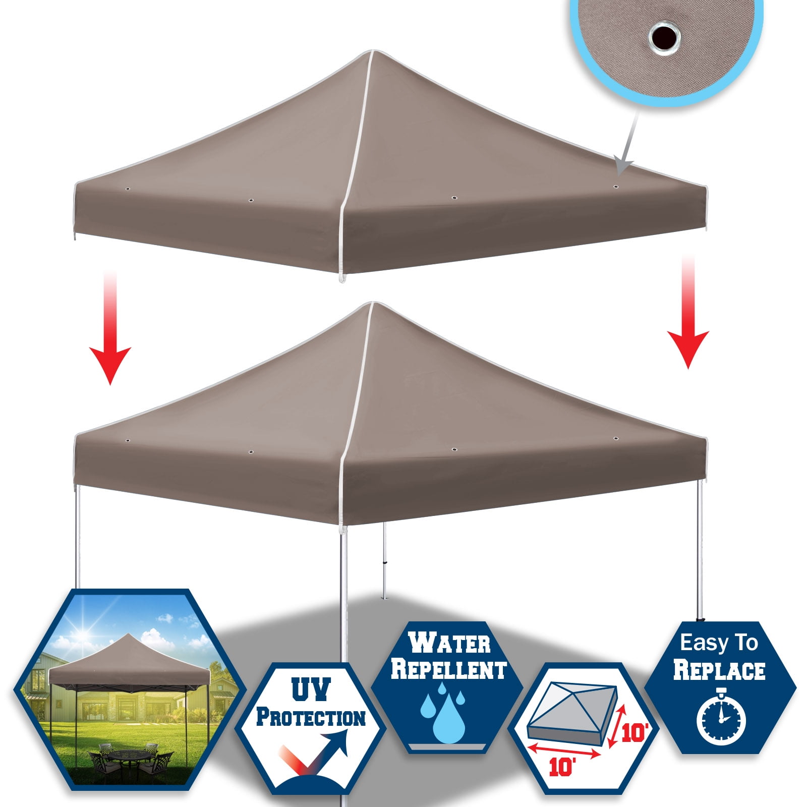 Replacement Top Gazebo EZ Canopy Cover 