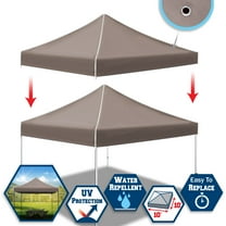 SUNNY Ez pop Up Instant Canopy 10'X10' Replacement Top Gazebo EZ Canopy Cover Only Patio Pavilion Sunshade Polyester-Taupe