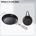thumbnail image 5 of 12-Inch Non-Stick Frying Pan with Folding Handle and Storage Bag, Portable Outdoor Camping Skillet with Flat Bottom, Heavy-Duty Steel for Even Heating,1.8 lbs / 826 g, 5 of 5