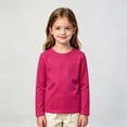 thumbnail image 2 of Girls Long Sleeve T Shirt Kids Crew Neck Basic Tee Regular Fit School Fall Winter Layering Casual Top, 2 of 5